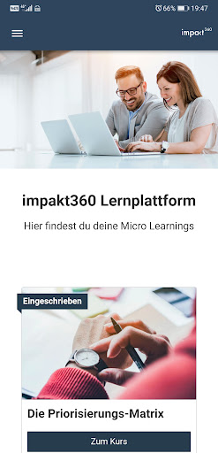 Android application impakt360 Leadership App screenshort