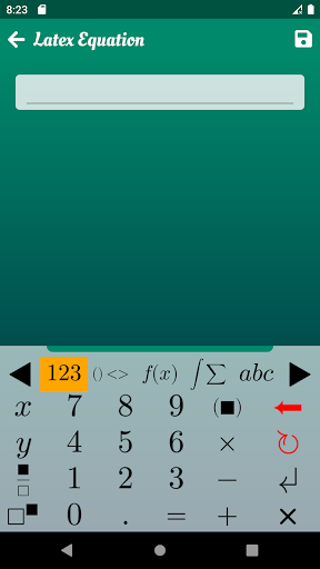 Math Input Screen 3