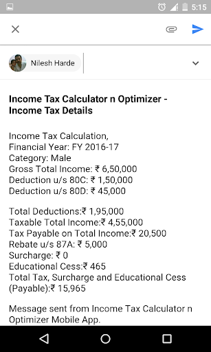 Income Tax Calculator Optimize Screen 2