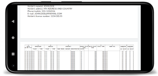 Android application My Flight Log Book screenshort