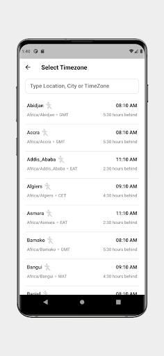 World Clock Screen 2
