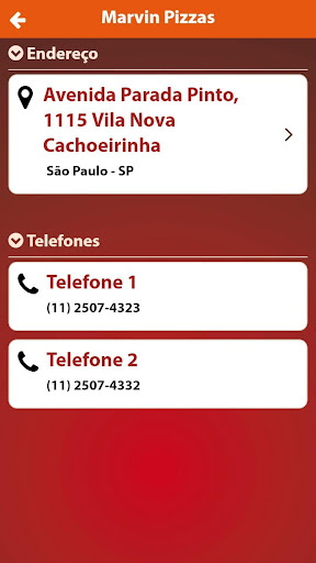 Marvin Pizzas Screen 3