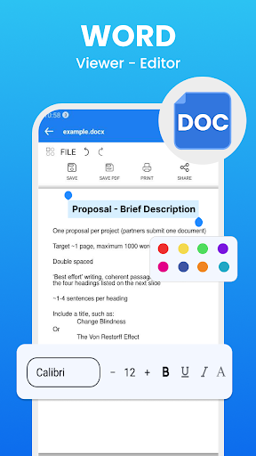 Android application Edit Word - XLSX, PDF Editor screenshort