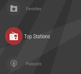screenshot of myTuner Radio App: FM stations