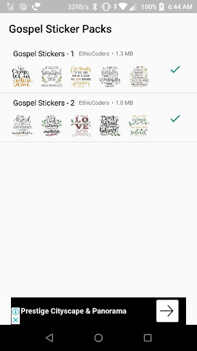 Android application Gospel WAStickerApp screenshort