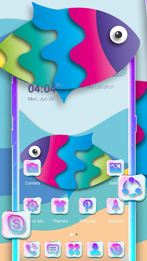 Android application Cartoon Fish Launcher Theme screenshort