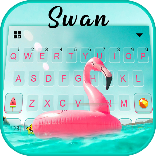 Pink Swan Keyboard Background Download on Windows