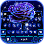 Glitter Blue Rose Keyboard Bac