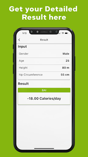 BAI Calculator - Body Fat Screen 3