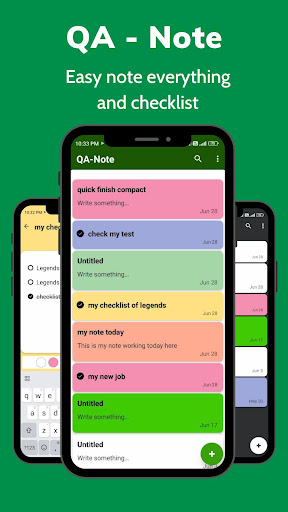 Android application QA-Note and Checklist screenshort