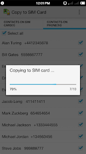 Copy to SIM Card Pro Capture d'écran