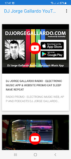 Android application DJ Jorge Gallardo VIDEOS screenshort