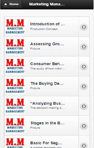 Android application Marketing Management screenshort