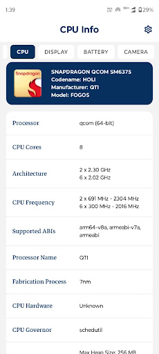 Phone Info & Hardware Specs Screenshot 2 - AppWisp.com