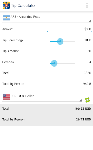 Tip calculator Screen 2