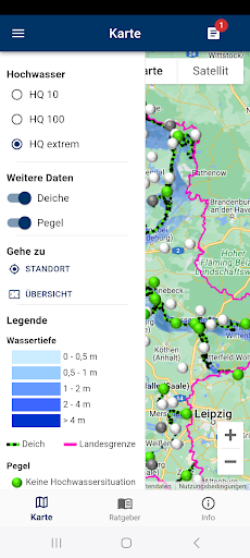 Android application HochwassergefahrST screenshort