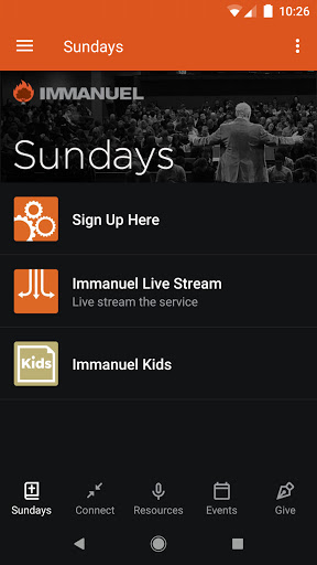 Android application Immanuel Nashville screenshort