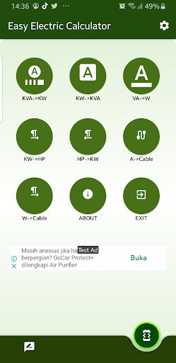 Android application Easy Electric Calculator screenshort