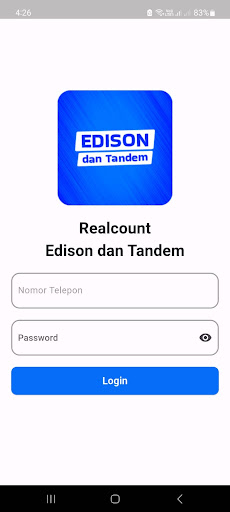 Android application Realcount Edison & Tandem screenshort