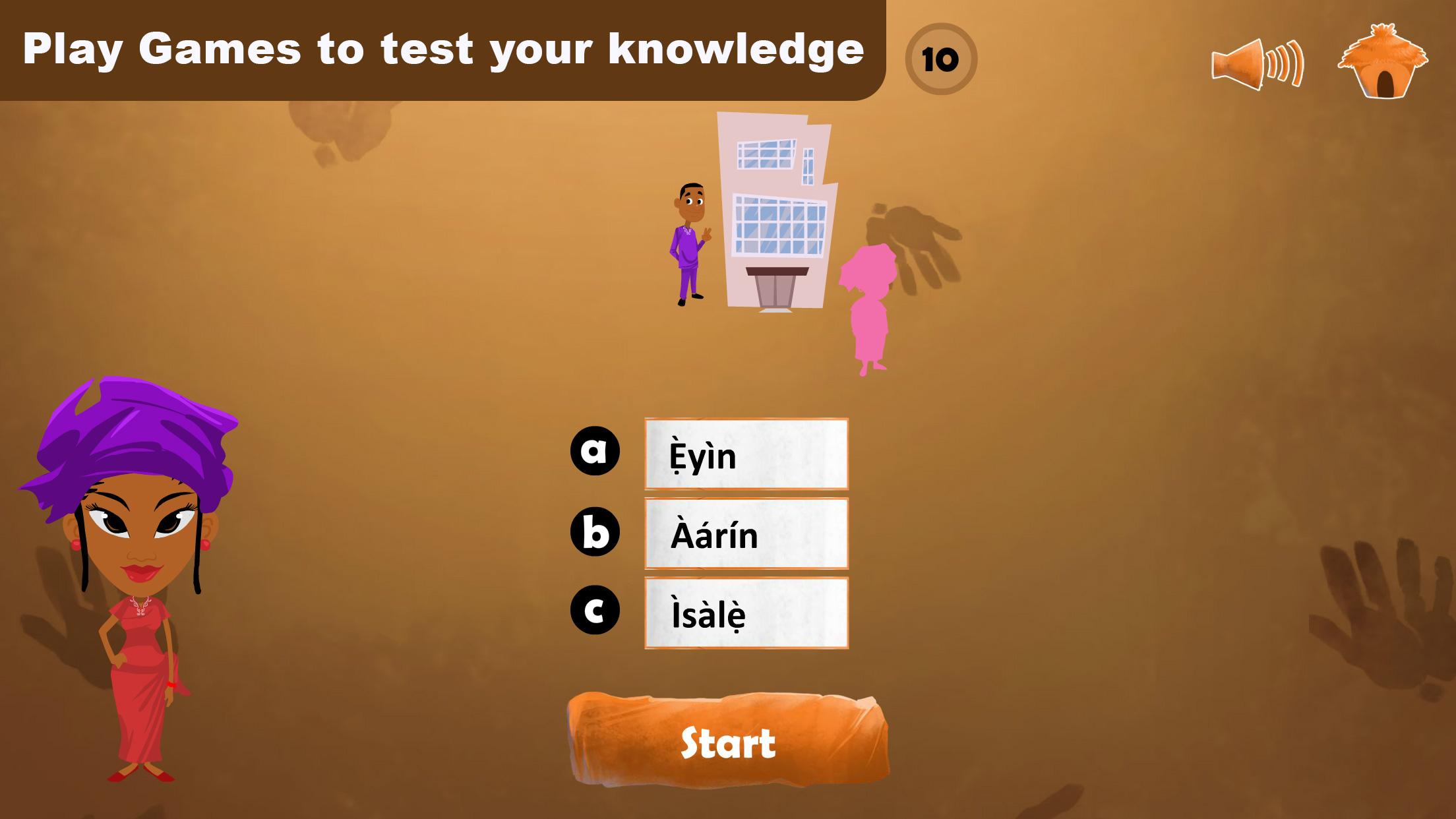 Android application Yoruba101 screenshort