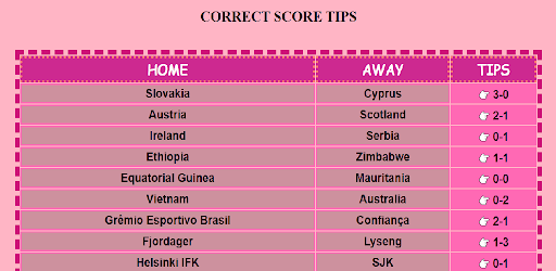 Correct Score VIP 100