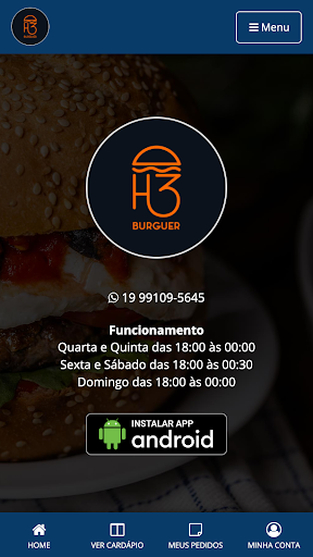 Android application H3 Burguer screenshort