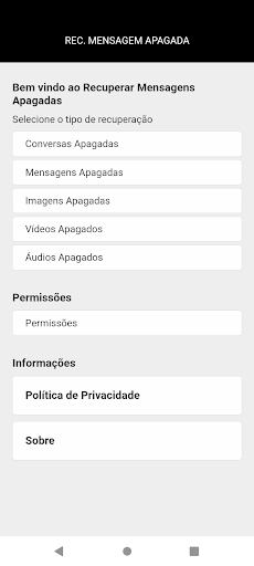 Android application Recuperar mensagens apagadas screenshort