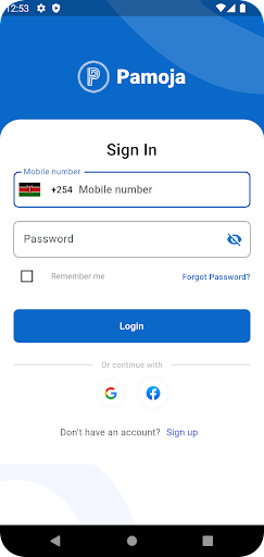 Android application Pamoja screenshort