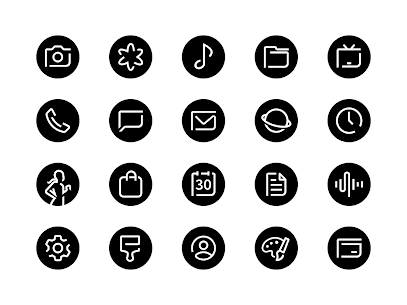 Delux Black Round Icon Pack na Patched APK 2