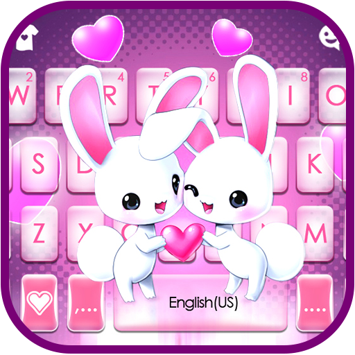 Cute Bunny Love Keyboard Theme logo