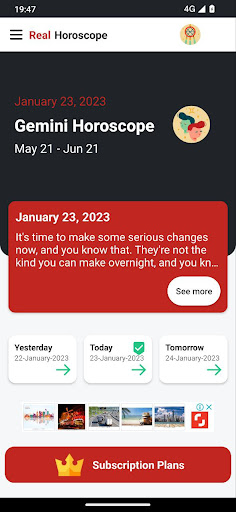 Android application Real Horoscope screenshort