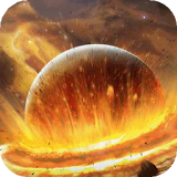 Burst of fiery planet LWP icon