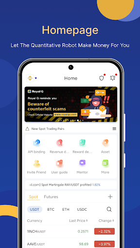 Android application Royal Q - Crypto Trading Bot screenshort