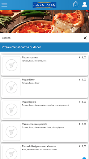 Android application Pizzeria Grillroom Casa-mia screenshort