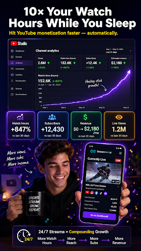 Stream Loop: 24/7 YouTube Live screenshot 4