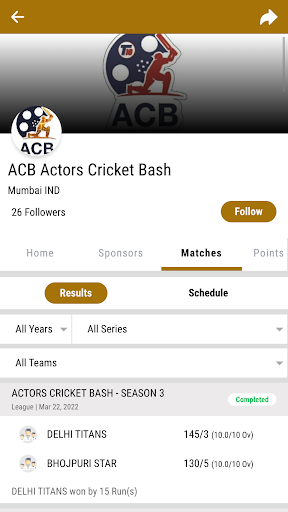 ACB - Actor’s Cricket Bash Screen 2