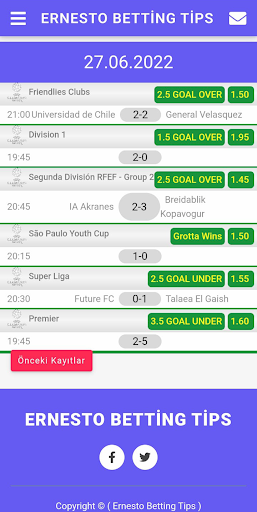 Ernesto Betting Tips Screen 2