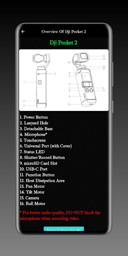 Dji Pocket 2 app:Guide Screen 3