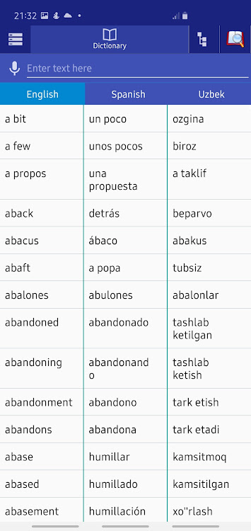 Spanish Uzbek Dictionary - 1.5 - (Android)