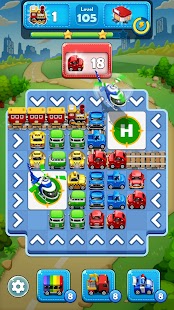 Captura de tela de legenda de quebra-cabeça de carros engarrafados