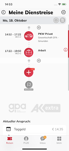 Fair Travel - Dienstreise App Screen 3