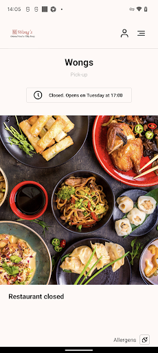 Android application Wongs screenshort