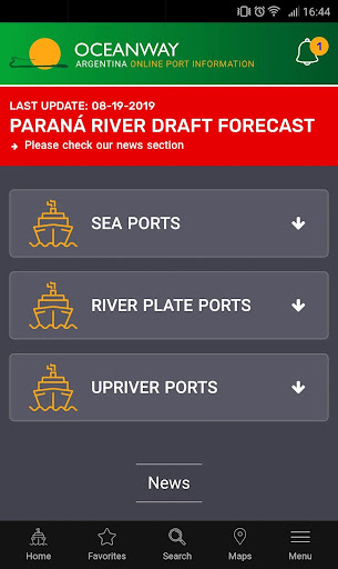 Oceanway Argentina Online Port Screen 2