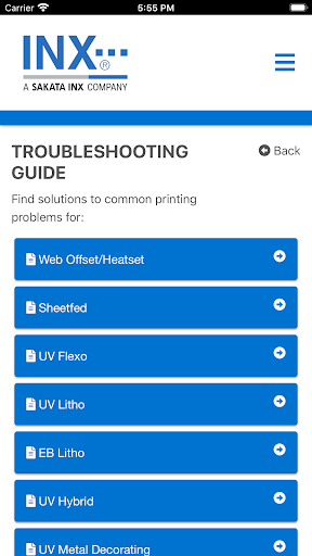 INX Troubleshooting Guide Screen 3