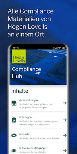 Android application Compliance Hub screenshort