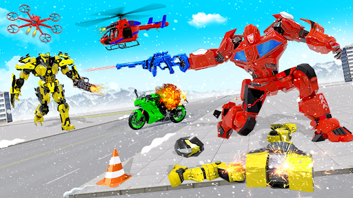 Snow Bike Transform Robot Game Screen 3