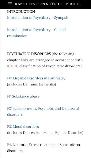 Psychiatry - Notes & Mnemonics Screen 3
