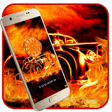 Fiery flame car theme icon