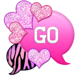 GO SMS - Hearts Zebra Pastel 3 icon