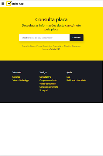 Brabo App - Consulta Placa Screen 3